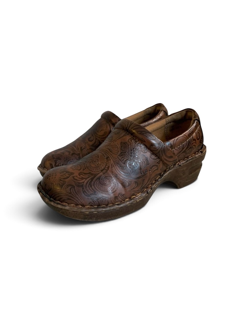 b.o.c. Born Peggy Brown boho Paisley Slip on Clog Shoes Women’s size 7.5